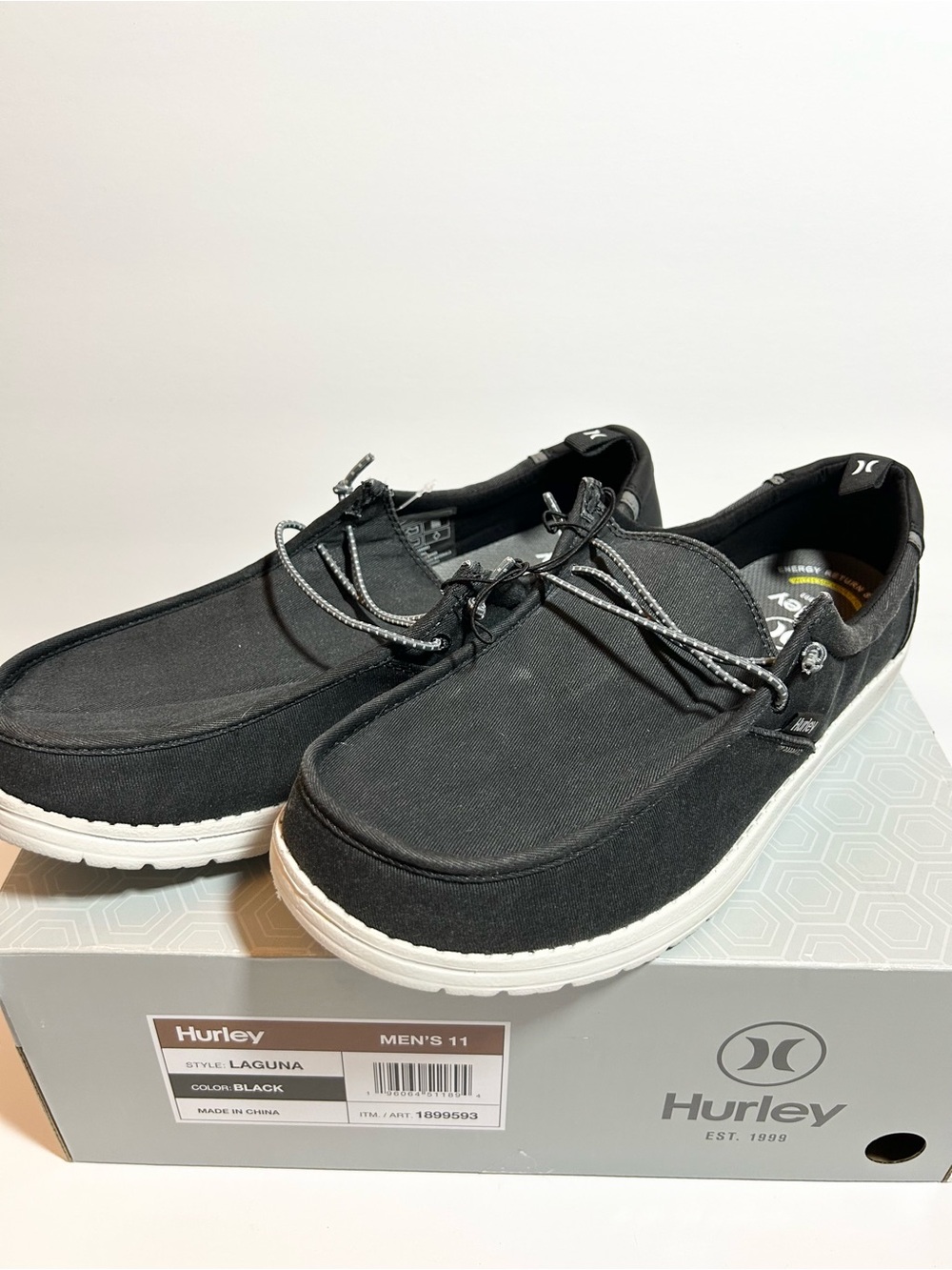 Hurley Black Men's Slip-On Canvas Loafers Laguna